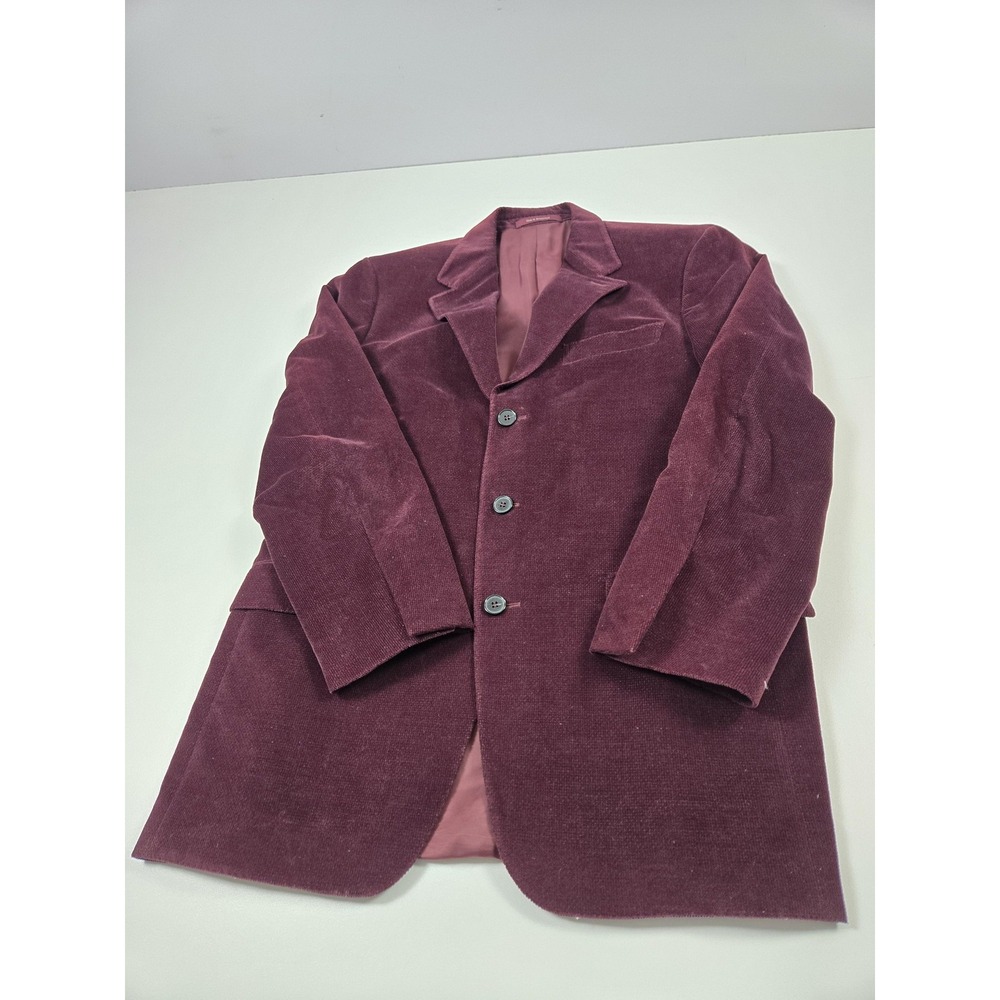Ermenegildo Zegna Blazer Mens 40R Burgundy Corduroy Cashco Cashmere Blend - Picture 1 of 14